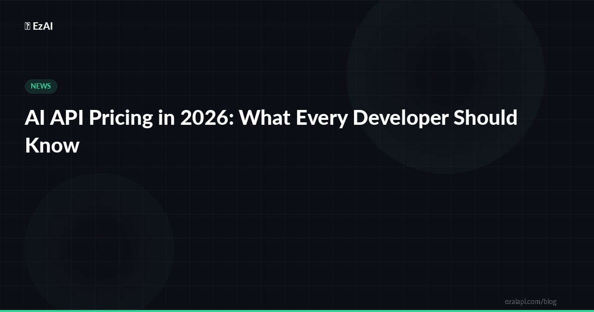AI API Pricing in 2026: What Every Developer Should Know