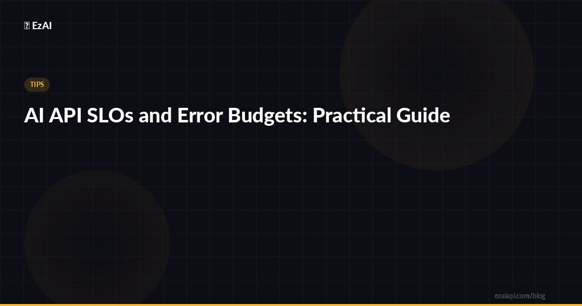 AI API SLOs and Error Budgets: Practical Guide