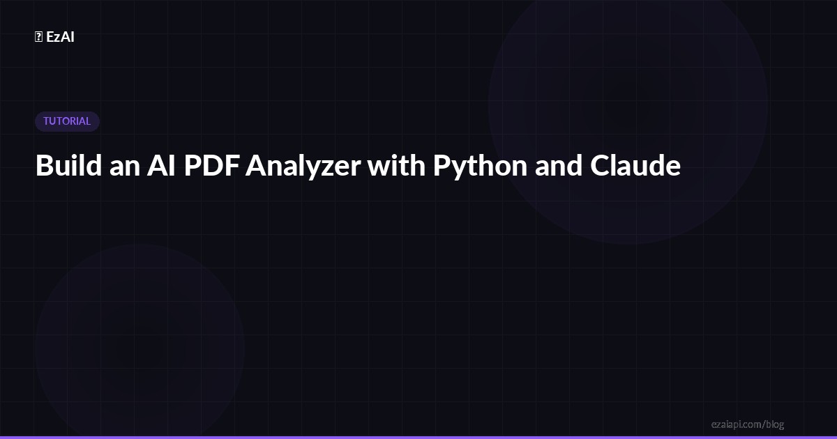 Build an AI PDF Analyzer with Python and Claude