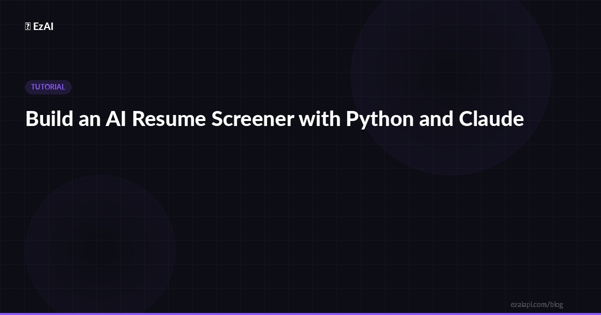 Build an AI Resume Screener with Python and Claude