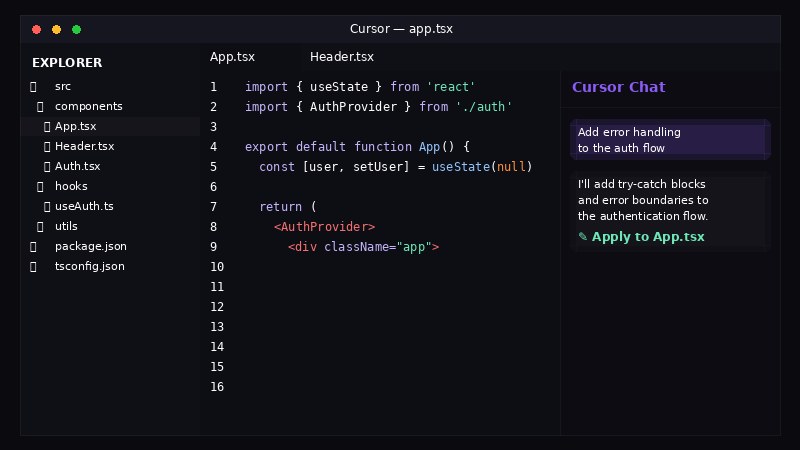 Cursor IDE interface